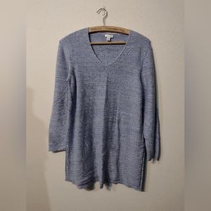 Pure by JJill Petite Medium knit blend blue tunic sweater
